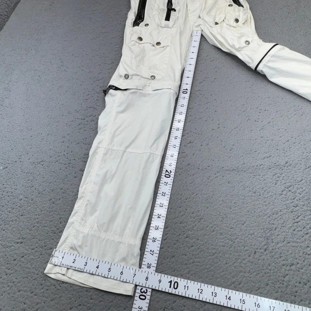 RLX Ralph Lauren Parachute Pants Womens 31R White‎ Convertible Cargo Y2K